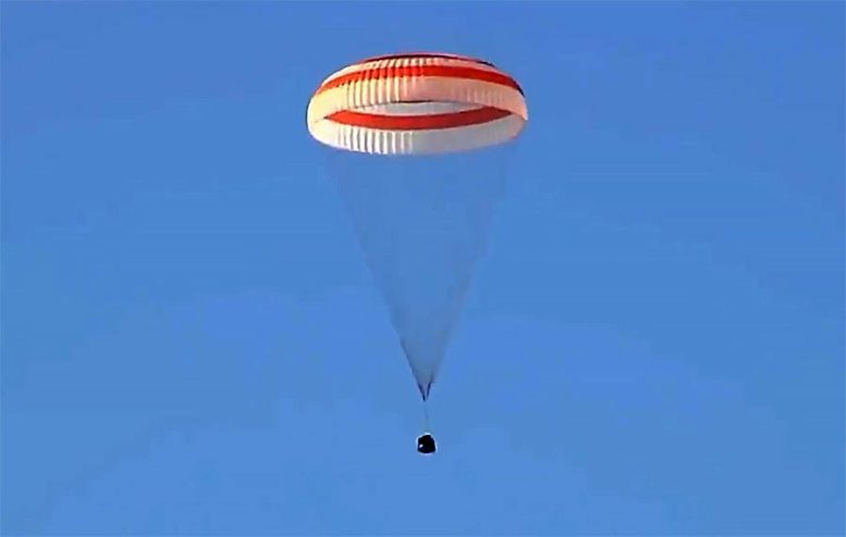 Soyuz MS-19 Crew Ship Just Before Landing