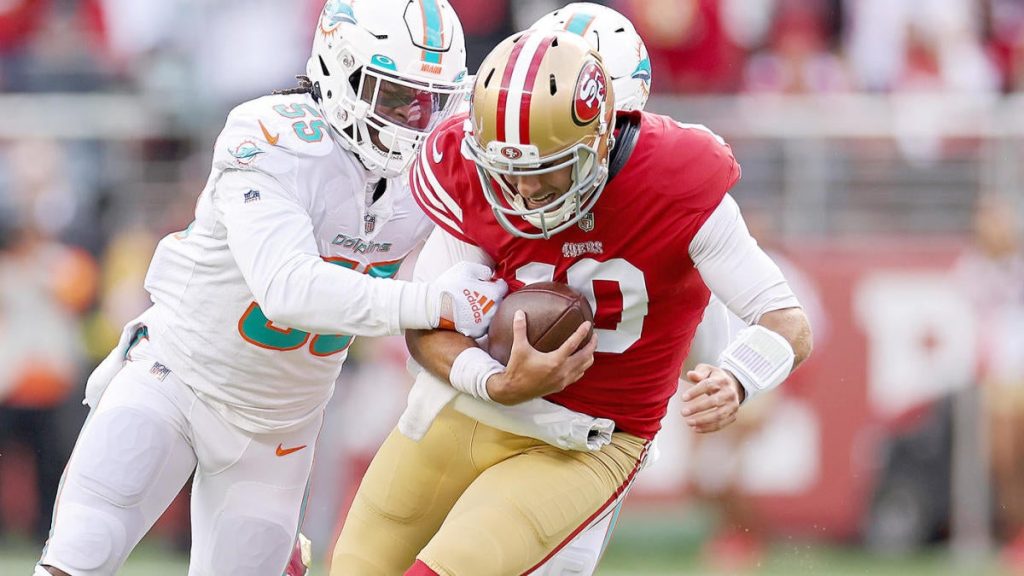 VERLETZUNGSUPDATE VON JIMMY GAROPOLO: QB der 49ers scheidet wegen einer Knöchelverletzung gegen die Dolphins aus;  Rookie Brock Purdy übernimmt